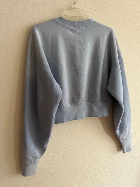 New SLVRLAKE Light Blue Cropped Crewneck Sweatshirt  Size Small Cotton - Picture 13 of 14